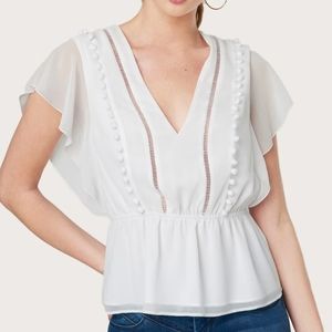 BEBE Pom pom detail top